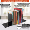 Acrylic Bookends, 2 Pairs of Clear Invisible Book Ends for Shelves, 4mm Heavy Duty Non Skid Book Holders for Books, Movies, DVDs, CDs, Video Games. Book Stopper for Home, Office, Library (Black)