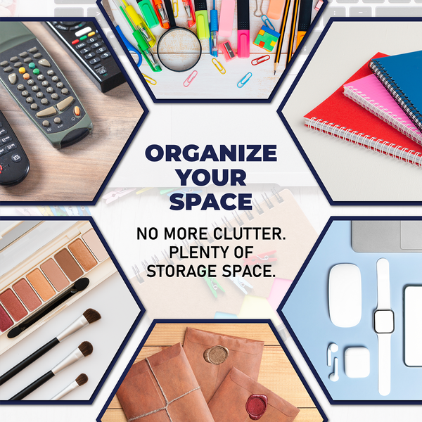 Acrylic Desk Organizer for Office Supplies and Desk Accessories, 12.5 x 5.5 x 4 and 5mm Acrylic Valet to Organize Documents, Files, Mail, Paper Clips, Sticky Notes, Tablet, and Other Storage (Clear)