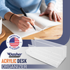 Acrylic Desk Organizer for Office Supplies and Desk Accessories, 12.5 x 5.5 x 4 and 5mm Acrylic Valet to Organize Documents, Files, Mail, Paper Clips, Sticky Notes, Tablet, and Other Storage (Clear)