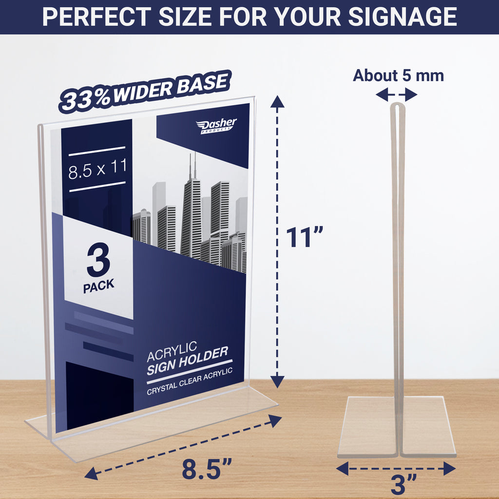 Acrylic Sign Holder 8.5 x 11 Acrylic T Shape Table Top Display Stand
