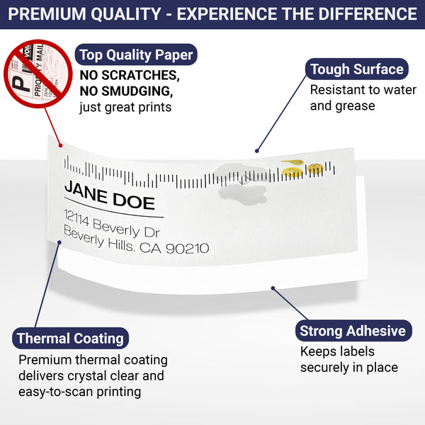 Dasher Products Address Labels Compatible with Dymo 30252 1-1/8'' x 3-1/2'', 12 rolls of 350 Labels, Self-Adhesive for Shipping, Barcode, UPC, Compatible with LabelWriter 4XL, 450, 450 Turbo, & More
