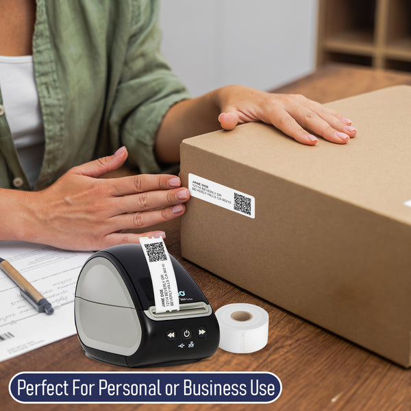 Dasher Products Address Labels Compatible with Dymo 30252 1-1/8'' x 3-1/2'', 12 rolls of 350 Labels, Self-Adhesive for Shipping, Barcode, UPC, Compatible with LabelWriter 4XL, 450, 450 Turbo, & More