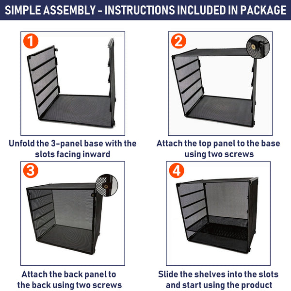 Desk Organizer Tray - Letter Tray in Black Metal Mesh for Organizing Files, Papers, Bills, Folders, Letters, Binders, and More. Desktop Paper Tray Rack for Home, Office, or School (5 Tier)