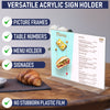 Acrylic Sign Holder 11 x 8.5 - Acrylic T Shape Table Top Display Stand, 3 Pack, Double Sided, Bottom Load, Landscape Style Menu Ad Frame. Perfect for Restaurants, Promotions, Photo Frames, Classroom