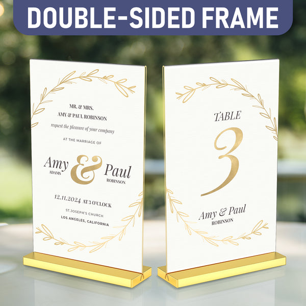 8.5x11 Luxurious Acrylic Gold Frames, 6 pack, Stunning Photo Displays, Enhance Your Event Ambience with Exquisite Gold Table Number Holders, Showcase Memories in Style with Elegant Gold Sign Holder