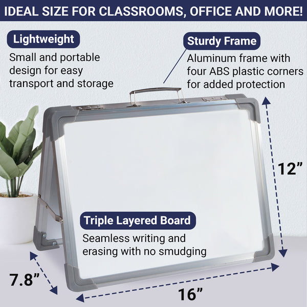 Desktop Dry Erase Magnetic Whiteboard - 16