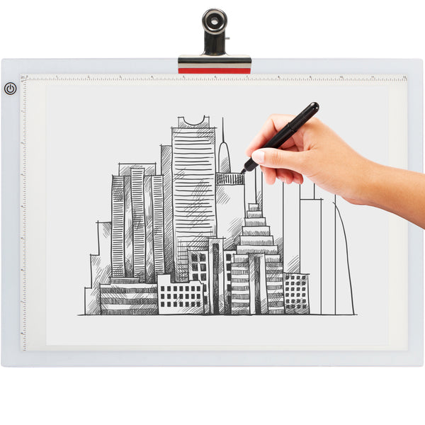 LED Tracing Light Box, Ultra Thin Light Pad with Adjustable Brightness. Comes with USB Cable, Adapter, Tracing Paper, Clip. Light Table Drawing Pad, Portable Light Board for Sketching, Cricut Lightbox