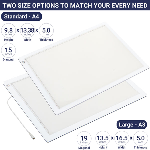 LED Tracing Light Box, Ultra Thin Light Pad with Adjustable Brightness. Comes with USB Cable, Adapter, Tracing Paper, Clip. Light Table Drawing Pad, Portable Light Board for Sketching, Cricut Lightbox