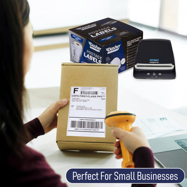 Dasher Products Thermal Shipping Labels with RFID Chip Compatible with Dymo LabelWriter 5XL 1744907 4x6 Internet Postage Labels, Water Resistant, Strong Adhesive, Perforated, 220 per Roll (4 Pack)