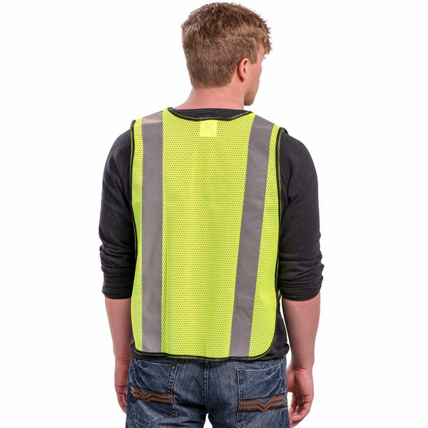 Safety Vest with High Visibility - 2 Inch Reflective Strips, Bright Neon Yellow, Breathable Polyester Mesh Fabric, ANSI ISEA Class Unrated, Hi Viz All Day and Night (10 Pack - XL-XXXL)