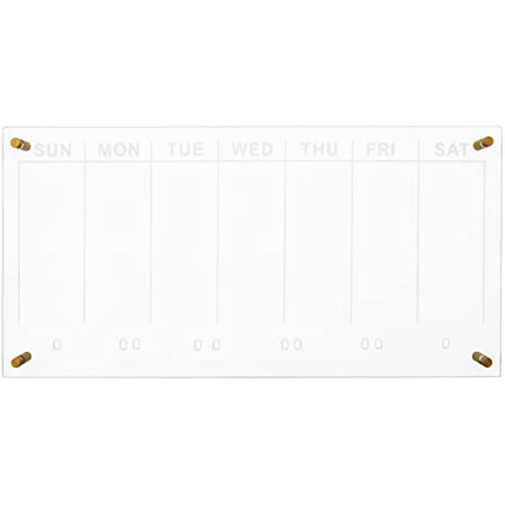 Acrylic Clear Calendar for Wall 24" x 12" Weekly Wall Calendar, Dry