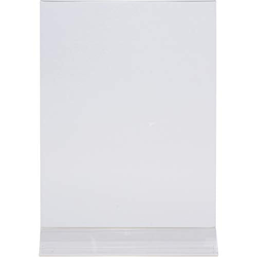 x Acrylic Sign Holder 8.5 x 11 - T Shape Menu Holder with Easy Bottom Loading Design, 8.5x11 Plastic Sign Holder for Signs, Brochure, Flyer, Menu, Display, and More. Double Sided Display Stands (6 Pack)