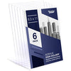 x Slant Back Acrylic Sign Holder 8.5 x 11, Acrylic Stands for Display, Portrait Ad Frames, Flyer Holder, Menu Holder Paper Stand, Clear Tabletop Plastic Sign Holder for Home, Office, Restaurant (6 Pack)