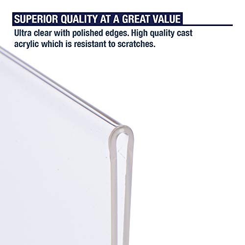 x Acrylic Sign Holder 8.5 x 11 - T Shape Menu Holder with Easy Bottom Loading Design, 8.5x11 Plastic Sign Holder for Signs, Brochure, Flyer, Menu, Display, and More. Double Sided Display Stands (6 Pack)