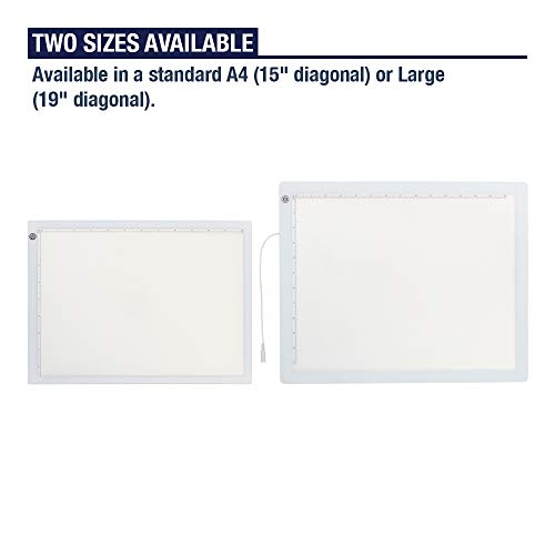 LED Tracing Light Box, Ultra Thin Light Pad with Adjustable Brightness. Comes with USB Cable, Adapter, Tracing Paper, Clip. Light Table Drawing Pad, Portable Light Board for Sketching, Cricut Lightbox