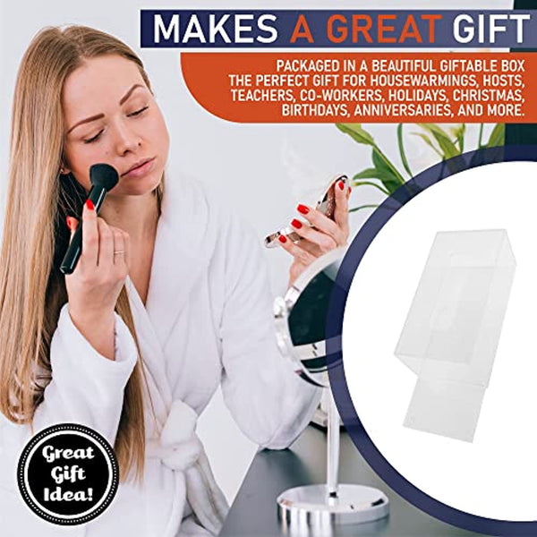 Acrylic Tissue Box Holder, Clear Tissue Box Dispenser for Facial Tissue, Napkins, Dryer Sheets. Perfect Cover for Bathroom, Desks, Countertops, Vanity, Bedroom, Night Stands (Rectangle, Clear Glitter)