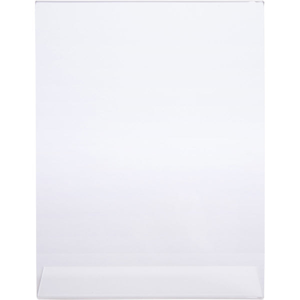x Slant Back Acrylic Sign Holder 8.5 x 11 Inches, Acrylic Stands for Display, Portrait Ad Frames, Flyer Holder, Menu Holder Paper Stand, Table Sign Holders for Home, Office, Store, Restaurant (3 Pack)