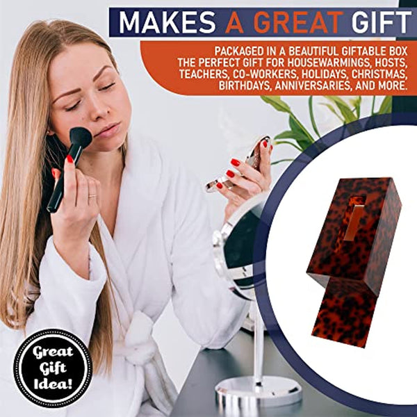 Acrylic Tissue Box Holder, Clear Tissue Box Dispenser for Facial Tissue, Napkins, Dryer Sheets. Perfect Cover for Bathroom, Desks, Countertop, Vanity, Bedroom, Night Stands (Rectangle, Tortoise Shell)