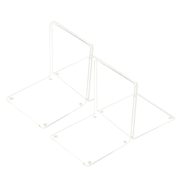 Acrylic Bookends, 2 Pairs of Clear Invisible Book Ends for Shelves, 4mm Heavy Duty Non Skid Book Holders for Books, Movies, DVDs, CDs, Video Games. Book Stopper for Home, Office, Library (Clear)