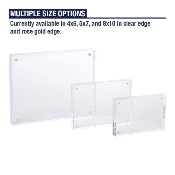 Dasher Products Acrylic Picture Frame 4x6 - Double Sided Magnetic Photo Frame (5 Pack)