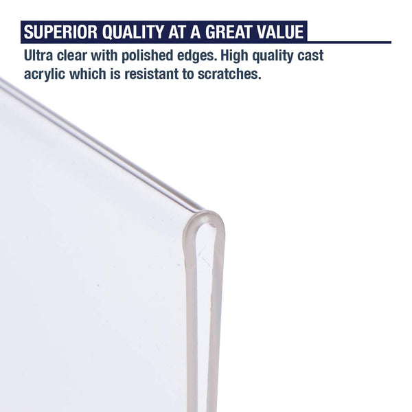 x Slant Back Acrylic Sign Holder 8.5 x 11 Inches, Acrylic Stands for Display, Portrait Ad Frames, Flyer Holder, Menu Holder Paper Stand, Table Sign Holders for Home, Office, Store, Restaurant (3 Pack)