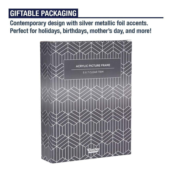 Dasher Products Acrylic Picture Frame 5x7 - Double Sided Magnetic Photo Frame (1 Pack)