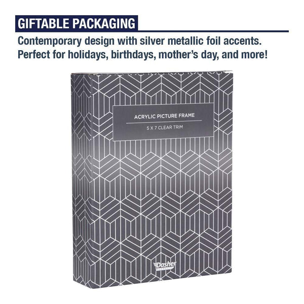 Dasher Products Acrylic Picture Frame 5x7 - Double Sided Magnetic Photo Frame (5 Pack)