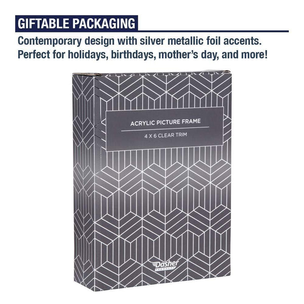 Dasher Products Acrylic Picture Frame 4x6 - Double Sided Magnetic Photo Frame (1 Pack)