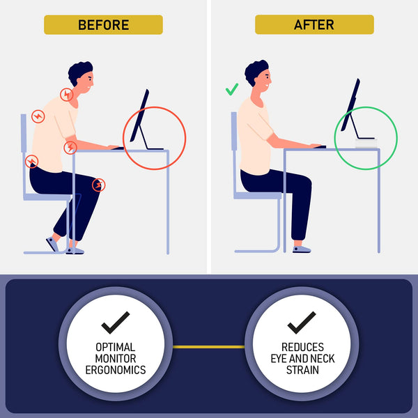 Acrylic Monitor Stand with Matching Pen Holder, 12mm Thick Clear Acrylic Monitor Riser, Laptop Stand for Home, Office, and Work. Computer Desk Riser with Keyboard Storage for LCD LED TV Screen (White)