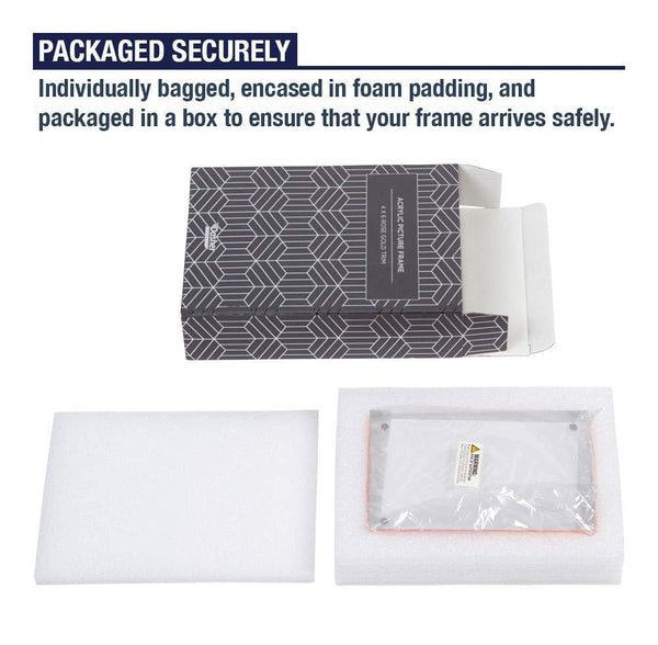 Acrylic Picture Frame 4x6 with Rose Gold Edges (5 Pack)