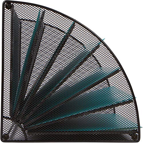 Mesh Office Organizer for Desk - Fan Shaped Desktop Organizer with 6 Compartments for Filing Paper, Bills, Letters. Desk File Organizer for Work, School, Office, Waiting Room, Classroom, and More