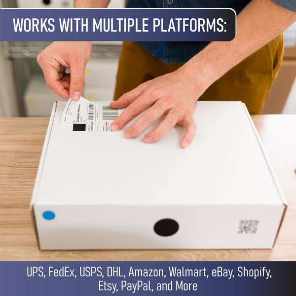 Thermal Shipping Labels 4x6, 500 Fan-Fold Perforated Labels Two Pack, Commercial Grade with Permanent Adhesive, Direct Thermal Printer Label Compatible with Zebra, Rollo, iDRPT, Polono, MUNBYN, Elton x