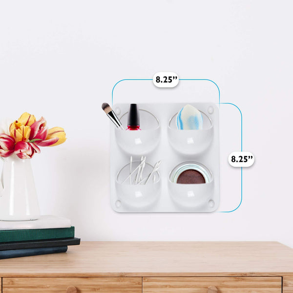 Wall Storage Magnetic Organizer Caddy - Self Adhesive with Multiple Mounting Options. Store Pens, Pencils, Sticky Notes and Other Supplies for Office, Kitchen, Refrigerator, Locker, Cubicle, and More