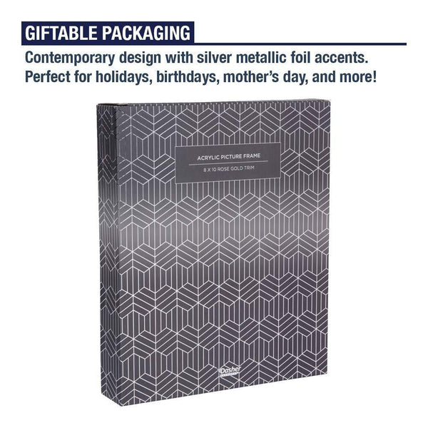 Acrylic Picture Frame 8x10 with Rose Gold Edges (1 Pack)