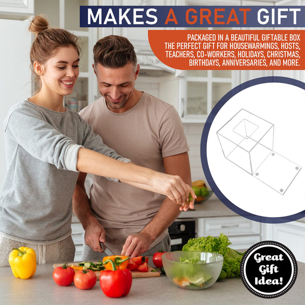 Acrylic Tissue Box Holder, Square Clear Tissue Box Dispenser for Facial Tissue, Napkins, Dryer Sheets. Perfect for Bathroom, Desks, Countertop, Vanity, Bedroom Dressers, Night Stands (Square, Clear)
