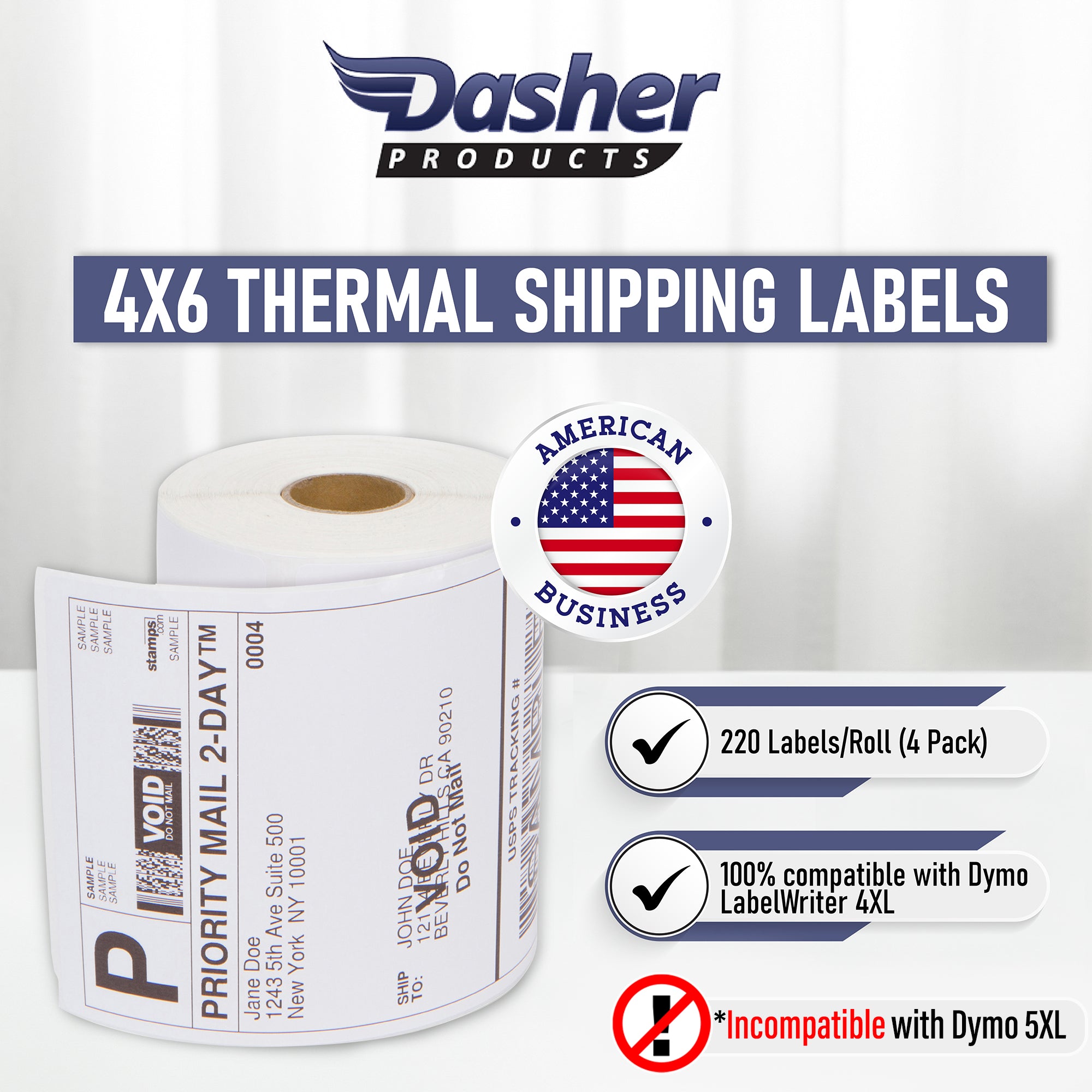 Dasher Products Shipping Labels Compatible with Dymo LabelWriter 4XL 1