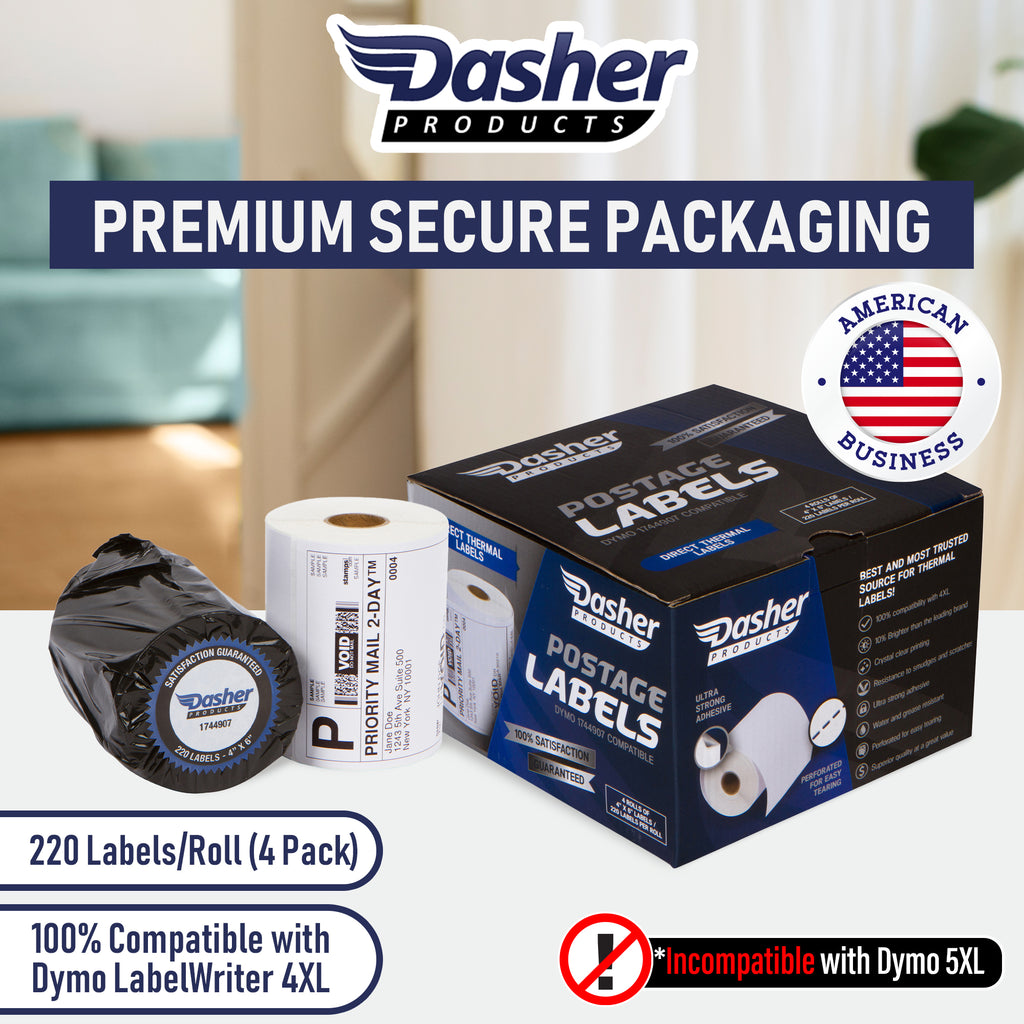 Dasher Products Thermal Shipping Labels Compatible with Dymo LabelWrit ...