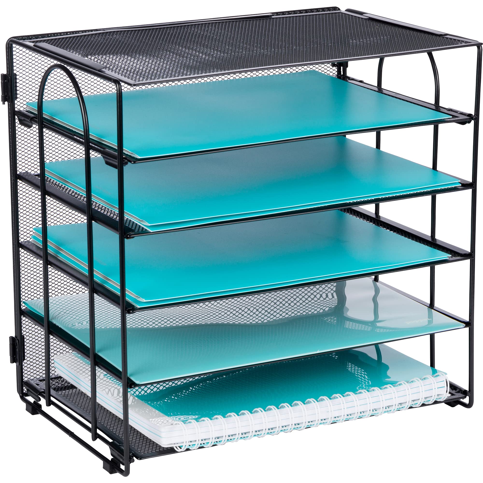 TUKA-i-AKUT 5 Tier Hangende File Houder A4 Landschap, Metalen Mesh TUKA-i-AKUT 5 Tier Hangende File Houder A4 Landschap, Metalen Mesh