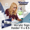 Acrylic Sign Holder 11 x 8.5 - Acrylic T Shape Table Top Display Stand, 6 Pack, Double Sided, Bottom Load, Landscape Style Menu Ad Frame. Perfect for Restaurants, Promotions, Photo Frames, Classroom