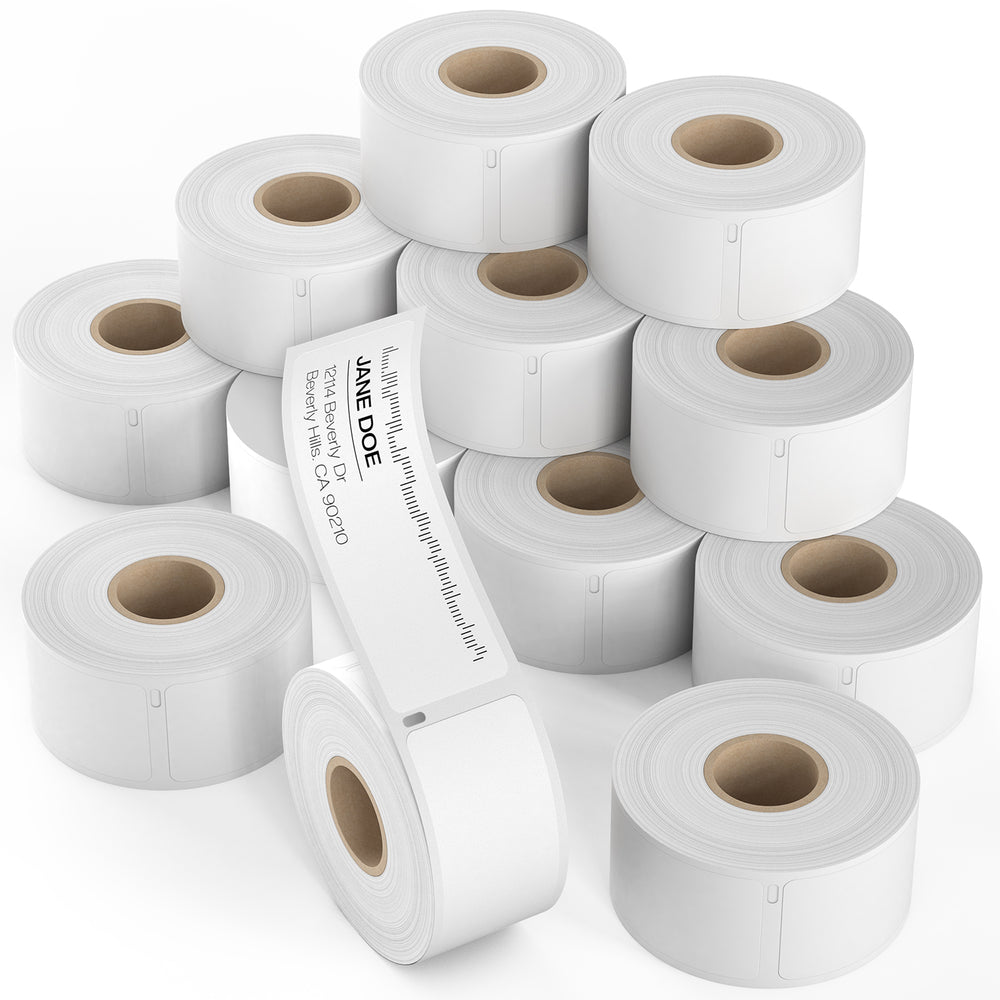 Dasher Products Address Labels Compatible with Dymo 30252  1-1/8'' x 3-1/2'', 12 rolls of 350 Labels, Self-Adhesive for Shipping, Barcode, UPC, Compatible with LabelWriter 4XL, 450, 450 Turbo, & More