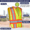 High Visibility Safety Vest – ANSI Class 2 Breakaway Vest with 5 Pockets, Yellow with Adjustable Hook and Loop Closure, Hi Vis Breathable Mesh, Heavy Duty Work Wear for Men or Women, 3 Pack (Medium/Large)