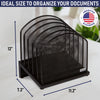 Inclined File Sorter Desk Organizer - File Rack with 5 Upright Sections for Files, Binders, Folders, Clipboards, and More. Desktop Organization for Home, Office, School, and Store
