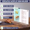Acrylic Sign Holder 11 x 8.5 - Acrylic T Shape Table Top Display Stand, 3 Pack, Double Sided, Bottom Load, Landscape Style Menu Ad Frame. Perfect for Restaurants, Promotions, Photo Frames, Classroom