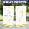 5x7 Luxurious Acrylic Gold Frames, 6 pack, Stunning Photo Displays, Enhance Your Event Ambience with Exquisite Gold Table Number Holders, Showcase Memories in Style with Elegant Gold Sign Holder