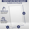 Slant Back Acrylic Sign Holder A5, 6 Pack, Portrait Ad Frames, Clear Picture Frame for Signs, Brochure, Flyer, Menu, Paper, Poster, Display. Slanted Plastic Message Board Stand for Home, Office, Store