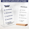 Slant Back Acrylic Sign Holder A5, 6 Pack, Portrait Ad Frames, Clear Picture Frame for Signs, Brochure, Flyer, Menu, Paper, Poster, Display. Slanted Plastic Message Board Stand for Home, Office, Store
