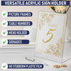 Slant Back Acrylic Sign Holder A6, 6 Pack, Portrait Ad Frames, Clear Picture Frame for Signs, Brochure, Flyer, Menu, Paper, Poster, Display. Slanted Plastic Message Board Stand for Home, Office, Store (Copy)