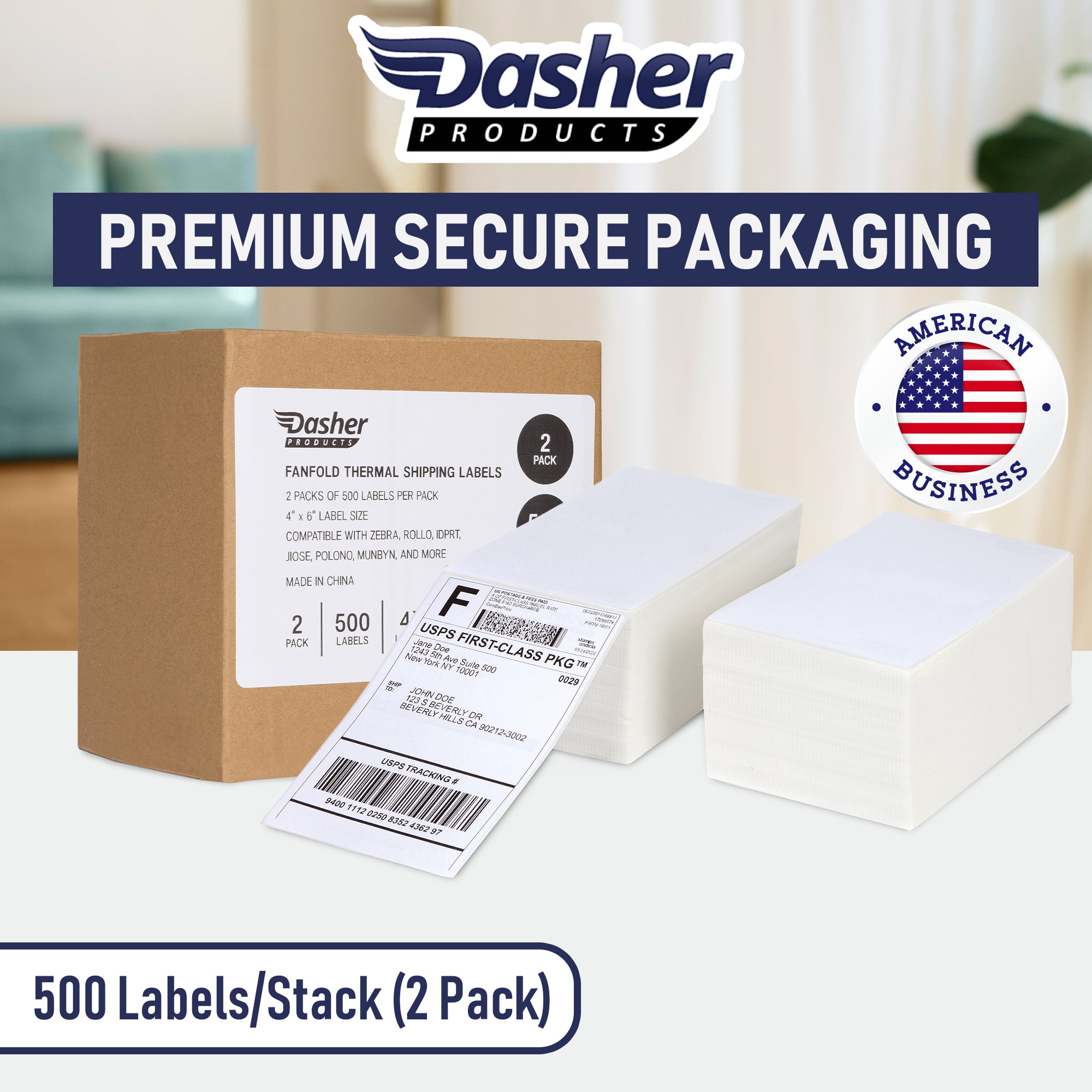 4 x 6 Direct Thermal Labels, 4000 Fanfold Shipping Labels with 4 x 6 Direct Thermal Labels, 4000 Fanfold Shipping Labels with