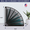 Mesh Office Organizer for Desk - Fan Shaped Desktop Organizer with 6 Compartments for Filing Paper, Bills, Letters. Desk File Organizer for Work, School, Office, Waiting Room, Classroom, and More