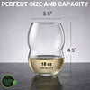Unbreakable Plastic Stemless Wine Glasses 18 oz - 100% Tritan - Proprietary Anti Slip Design - BPA Free, Dishwasher Safe, Shatterproof - Heavy Duty Base and Extra Thick Glassware Tumblers - Set of 4